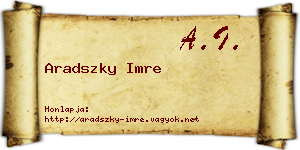 Aradszky Imre névjegykártya